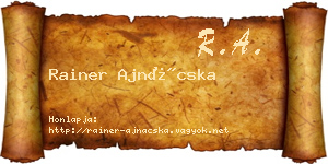 Rainer Ajnácska névjegykártya